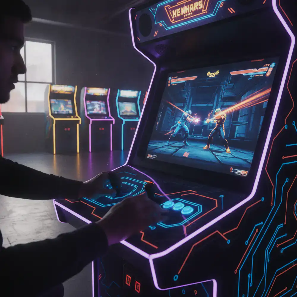 Dynamic arcade action gameplay scene