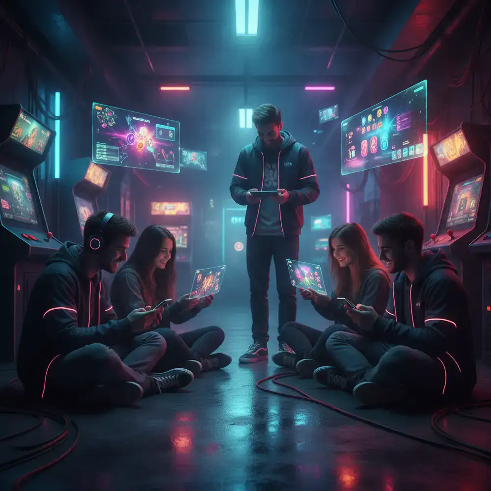 Players exploring vibrant mobile entertainment experiences