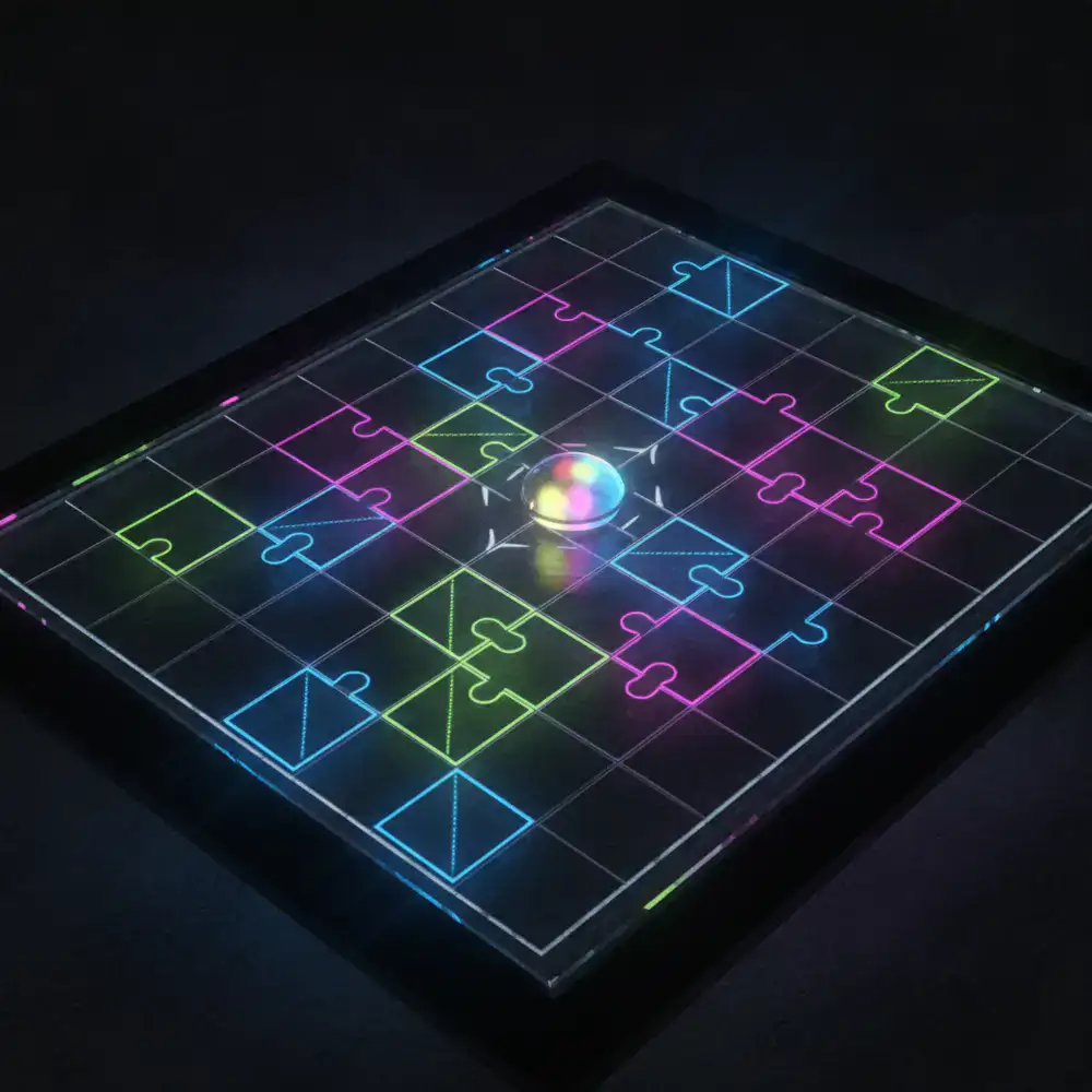 Colorful puzzle activity interface